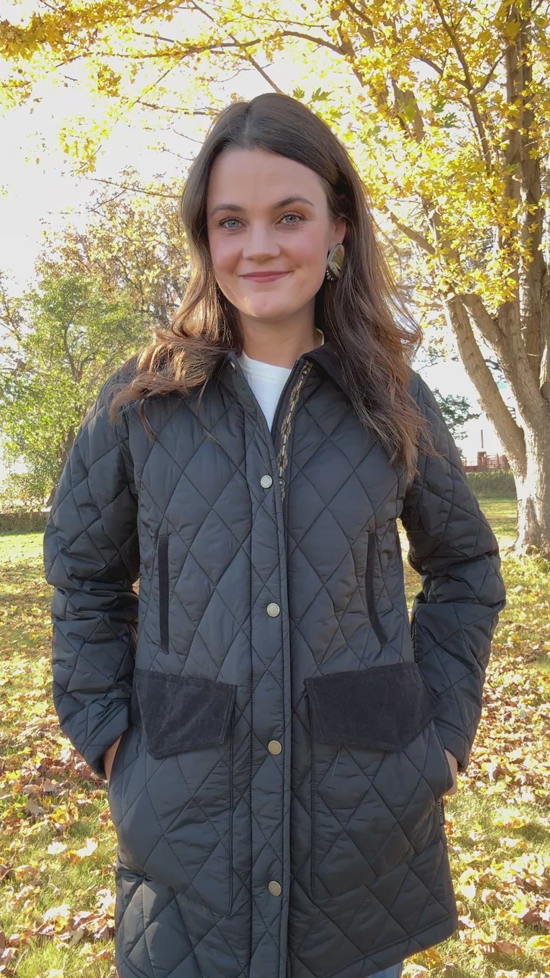 SUN RIVER QUILTED FIELD COAT IN BLACK